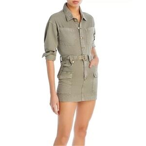 DL1961 Coletta Dress Light Coastal Plain Khaki Utility Size Large Linen